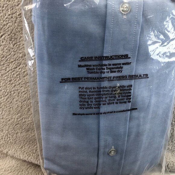 NWT Wickfield Men Dress Shirt Size 14.5 Neck Light Blue Permanent Press Workwear - Picture 3 of 7